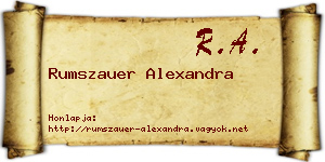 Rumszauer Alexandra névjegykártya